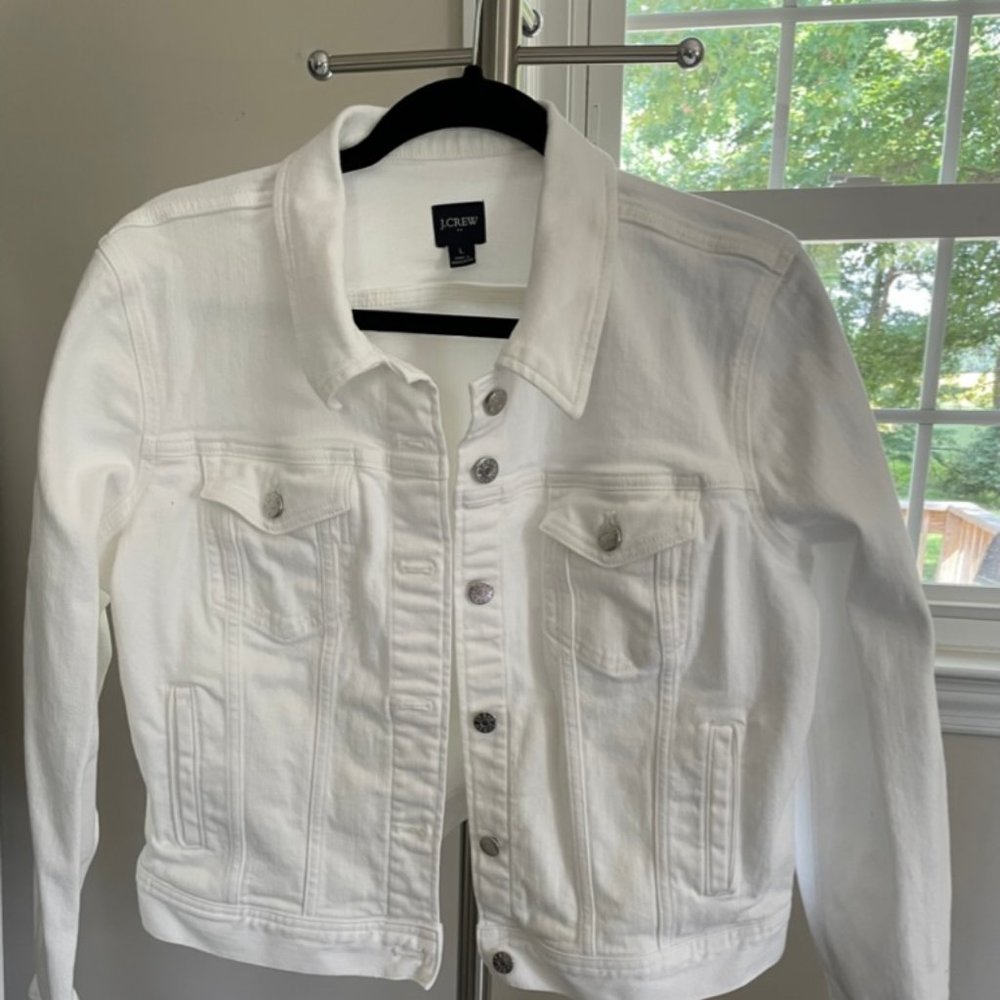J Crew White Denim Jacket